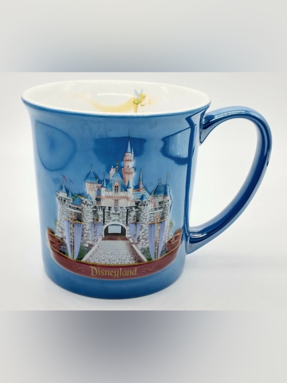 Disneyland 3D Sleeping Beauty Castle Tinker Bell Blue Coffee Mug Cup Vintage - Picture 12 of 12